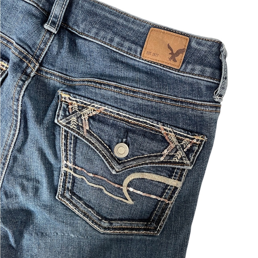 American Eagle Super Stretch Skinny Jeans Size 6 Regular 9100 Decorated Pocket